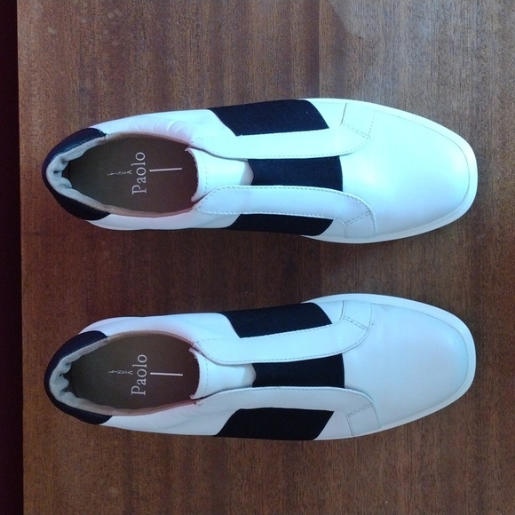 Linea Paolo Kaira White Nappa Leather Platform Sneakers Size 9.5 Wide Sole - Picture 6 of 12